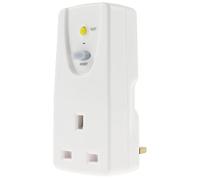 UK Safety RCD Plug Adapter with 0.1s Rapid Power Cut-Off, V-0 Fireproof PC Housing, 30mA Leakage Protection Circuit Breaker, Pure Copper Wiring, Nickel-Plated Bronze Pins, White