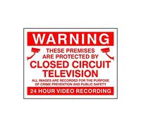 UK Safety Store CCTV-PACKOF8 Warning These Premises Are Protected By 24 Hour Video Recording CCTV Sign 200mm x 150mm