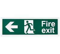 UK Safety Store FE.03E-RPSA Fire Exit Arrow Left Sign (Rigid Plastic With Self Adhesive Backing, 300mm x 100mm)