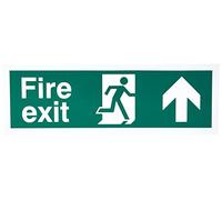 UK Safety Store FE.05E-RP Fire Exit Arrow Up Sign (1mm Rigid Plastic, 300mm x 100mm)