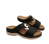 UK Sale Clearance Womens Wedge Sandals, Ladies Getaway Platform Sliders Open Toe Flatform Sandal Metallic Mid Heel Shoes Summer Slippers Outdoor Athletic Arch Support Slider for Beach