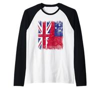 UK Samoa Half Flag British Samoan Heritage Raglan Baseball Tee