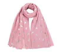 UK SCARFS AND SHAWLS Glitter Bumble Bees Scarf Wraps Shawl Soft Scarf Lightweight (Glitter Bees Dusty Pink)