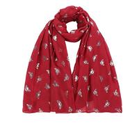 UK SCARFS AND SHAWLS Glitter Bumble Bees Scarf Wraps Shawl Soft Scarf Lightweight (Glitter Bees Maroon)