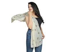 UK SCARFS AND SHAWLS Glitter Bumble Bees Scarf Wraps Shawl Soft Scarf Lightweight (New Glitter Bumble Bees Beige)