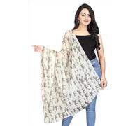 UK SCARFS AND SHAWLS Horses Print Women's Large Scarf Lightweight (Running Horse Cream)