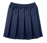 UK School Uniform Girls Summer Formal Dress Bottom Full Elastic All Round Elasticated Box Pleat Skirt Only Uniform Navy