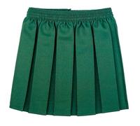 UK School Uniform Girls Summer Formal Dress Bottom Full Elastic All Round Elasticated Box Pleat Skirt Only Uniform Bottlegreen