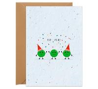 UK Seed Paper Eco Friendly Greetings Card YIP-PEA! Large Size (140 x 180mm Folded), Wild Flower Greetings Card and Seed Envelope for Every Occasion