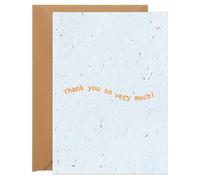 UK Seed Paper Thank You Card A Simple Thanks Large Size (140 x 180mm Folded), Plantable Seed Card and Seed Envelope