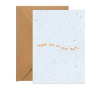 UK Seed Paper Thank You Card A Simple Thanks Standard Size (105 x 148mm Folded), Plantable Seed Card and Seed Envelope