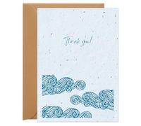 UK Seed Paper Thank you Card Grateful Tides Large Size (140 x 180mm Folded), Eco Friendly Thank You Card and Seed Envelope For Heartfelt Thanks