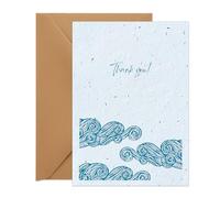 UK Seed Paper Thank you Card Grateful Tides Standard Size (105 x 148mm Folded), Eco Friendly Thank You Card and Seed Envelope For Heartfelt Thanks
