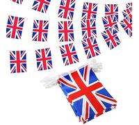 UK SELLER | 24Ft Long Union Jack Bunting, Union Flag Bunting, | Large Size Flags | Union Flag Decorations | Fete Bunting String | Bunting Flag | King Charles Street Party Decorations VE Day