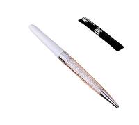 UK Seller ! Crystal Ballpoint Pen Made with 140 Sparkling Crystal Elements. Pen Refill and Pen Pouch Included. (White)