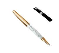 UK Seller ! Crystal Ballpoint Pen Made with 140 Sparkling Crystal Elements. Pen refill and pen pouch included. (GOLD)