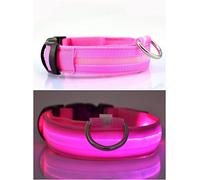 UK SELLER! Improved LED Safety Collar for Dogs - USB Rechargeable, Ultra-Bright, Connects to Devices for Enhanced Visibility (Pink, Size Large)