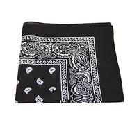 [UK SELLER] Men's/Women's Bandana Head Scarf Neck Scarves Paisley 100% COTTON (Black Men's Bandana Head Scarf)