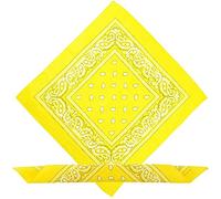 [UK SELLER] Men's/Women's Bandana Head Scarf Neck Scarves Paisley 100% COTTON (yellow)