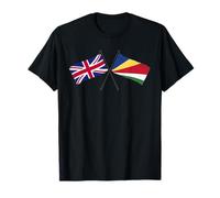 UK Seychelles Crossed Flags British Seychellois Roots T-Shirt