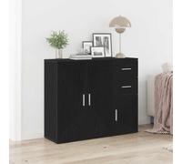 Vidaxl Sideboard Black Oak 91X29.5X75 Cm Engineered Wood