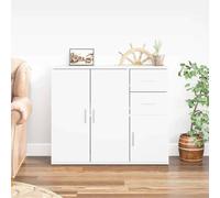 vidaXL 3 Door 2 Drawer White Sideboard - Size: 75 x 91 x 29.5cm - Wilko