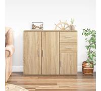 Vidaxl Sideboard Sonoma Oak 91X29.5X75 Cm Engineered Wood, Brown