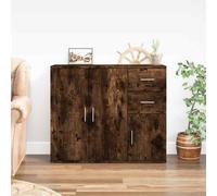 (smoked oak) vidaXL Sideboard 91x29.5x75 cm Engineered Wood Storage Cabinet Multi Colours