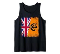 UK Sikh Flag Punjabi Khalsa Pride Design Tank Top
