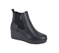 Ladies Cipriata Wedge Boots Zip Gusset Leather Chelsea Womens Comfort Shoe
