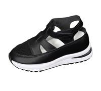 UK Size 5.5 platfrom Closed toe sandals for women ladies sandal Fisherman flatform Sandals Adjustable Ankle Strap Hollow Out Chunky Y2K Gladiator Wedge Sandal Sandle Footwear Black