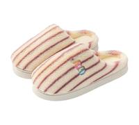 UK Size 5 Women's Striped Memory Foam Open Back Slippers Mules Warm Slip On Faux Fur House Slippers Anti-Skid Indoor/Outdoor Slipper Gifts for Moms & Ladies A1_Purple