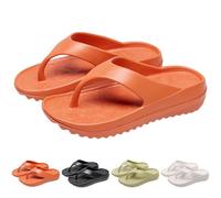 UK Size 6 Men's Women Flip Flops Comfortable Cushion Outdoor Walking Thong Sandals Arch Support Slip Resistant Summer Beach Slippers Rubber Pool Dorm Water Sandals Flip Flops Shower Shoes Orange