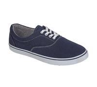 (UK Size 7) Dek M676C Men's Canvas 4 Eye Padded Collar Casual Deck Shoes Trainers