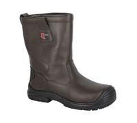 (UK Size 9) Grafters M922B Men's Coated Leather Wide Fit Thermal Toe Cap & Steel Midsole Safety Rigger Boots