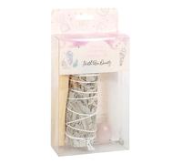 UK Smudge Kit with White Sage, Palo Santo, Selenite, and Rose Quartz Crystal