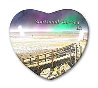 UK Southend-on-Sea Fridge Magnet Refrigerator Stickers Collection Decorative Magnet Travel Souvenir Heart-Shaped Crystal Glass