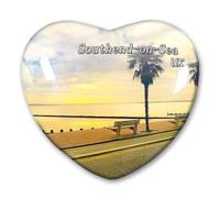 UK Southend-on-Sea Fridge Magnet Refrigerator Stickers Decorative Travel Souvenir Heart-shaped Glass