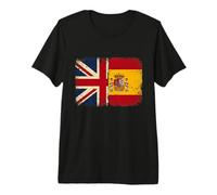 UK Spain Flag Men Women British Spanish Love Premium T-Shirt