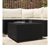 Square Garden Coffee Table Black 50x50x30 cm Poly Rattan