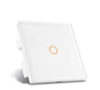 UK Standard White Crystal Glass Touch Panel Wireless RF Remote Control 1Gang Touch Electric Wall Switch