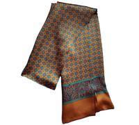 UK_Stone 100% Silk Paisley Flowers Scarf, Men's Scarf, #2, One size