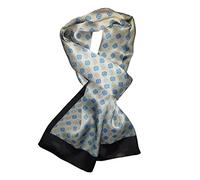 UK_Stone 100% Silk Paisley Flowers Scarf, Men's Scarf, #5, One size