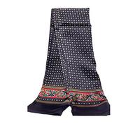 UK_Stone 100% Silk Paisley Flowers Scarf, Men's Scarf, Paisley # 8 Dark Blue, One size