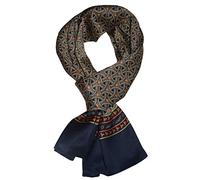 UK_Stone Double Layer 100% Genuin Silk Nature Silk Foulard Scarf For Man (Navy Blue)