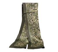 UK_Stone Men 100% Pure Silk Scarf Paisley Flower Vintage Pattern Double Layer Gentlemen