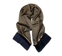 UK_Stone Men 100% Pure Silk Scarf Paisley Houndstooth Vintage checked Pattern Double Layer Gentlemen (#11 blue)