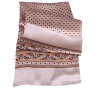 UK_Stone Men 100% Pure Silk Scarf Paisley Houndstooth Vintage checked Pattern Double Layer Gentlemen (#13 beige)