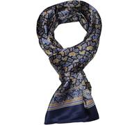 UK_Stone Men 100% Pure Silk Scarf Vintage Classic Pattern Double Layer Printed (#1 dark blue)
