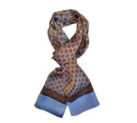 UK_Stone Men 100% Pure Silk Scarf Vintage Classic Pattern Double Layer Printed (#12)